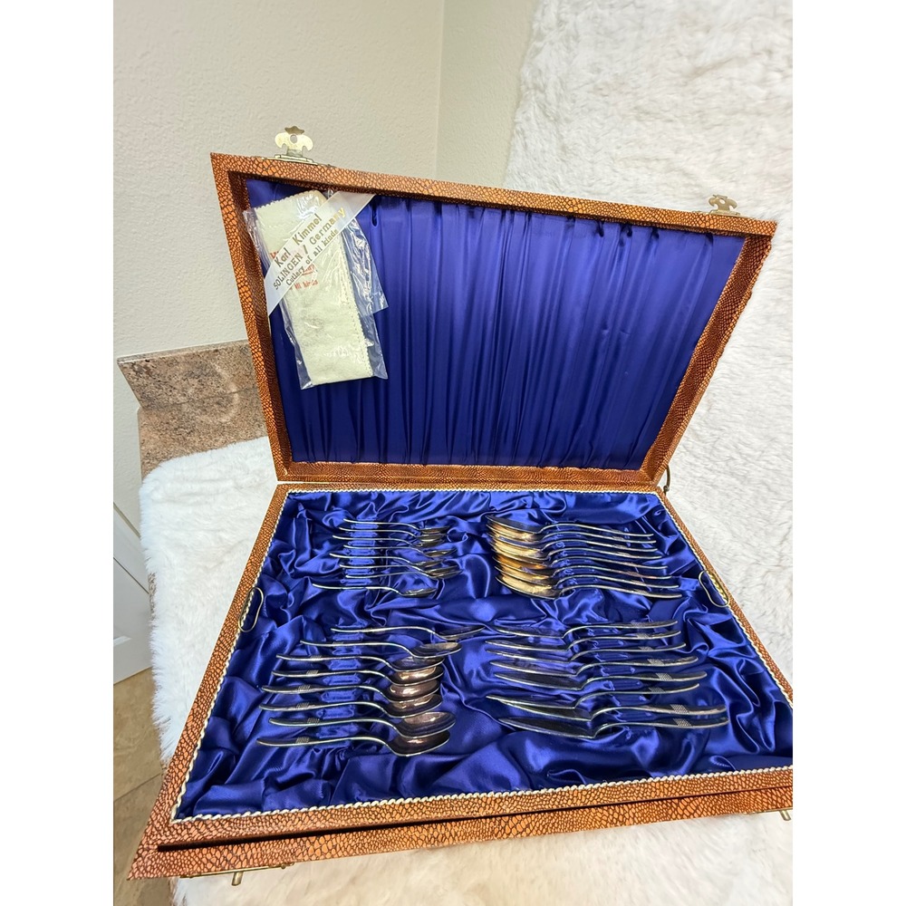 Vintage Karl Kimmel Solingen Germany SP100 Silverplate Flatware & Srvw 66 Pc Set